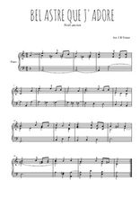 Téléchargez l'arrangement pour piano de la partition de Traditionnel-Bel-astre-que-j-adore en PDF